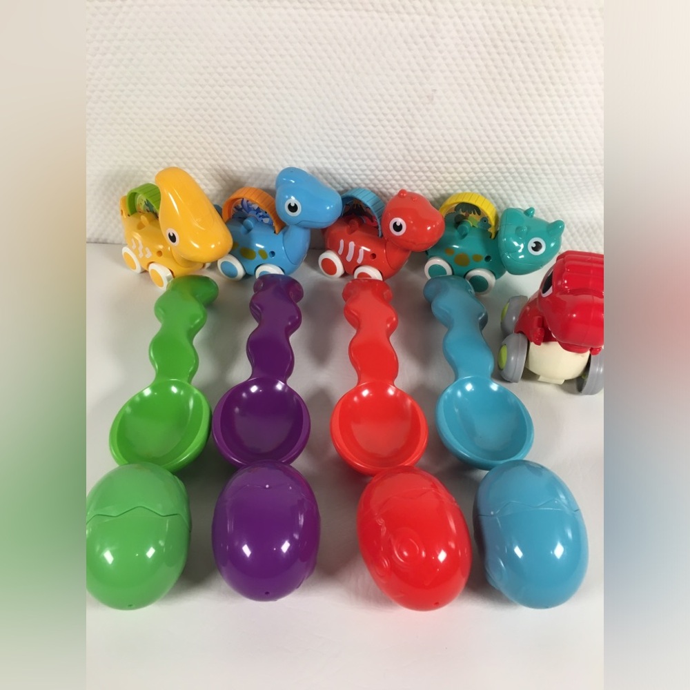 Egg Spoon Race Game Set and 4 Shooting Star Wheel Play Dinosaur one extra Party